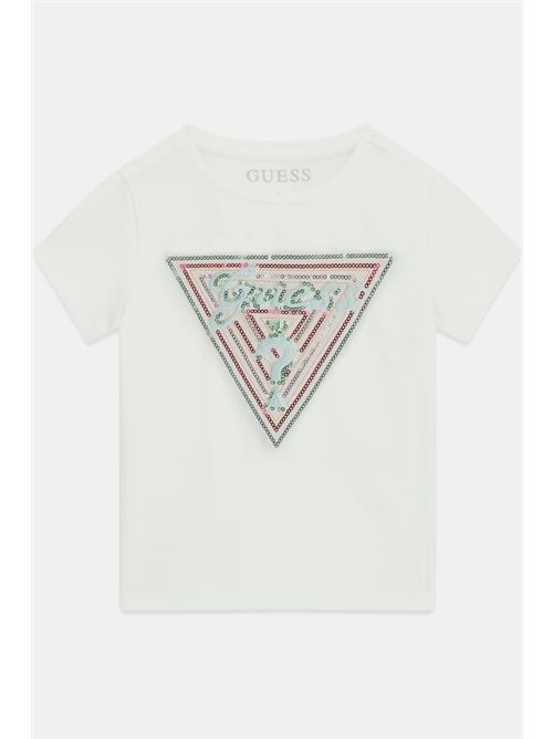 T-shirt con logo in paillettes GUESS | K6GI08K6YW4/G011